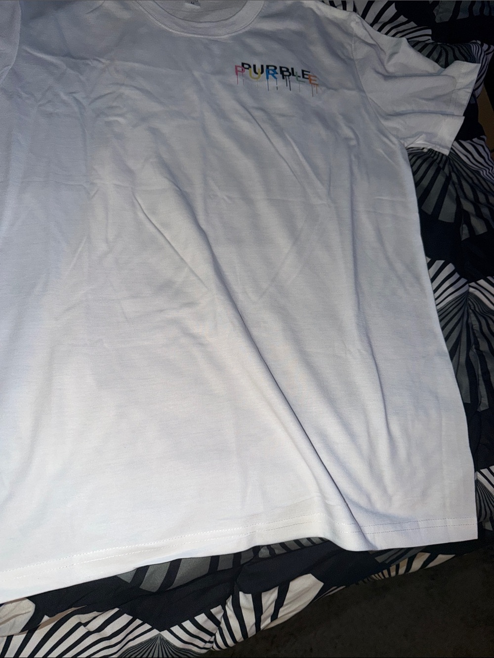 Purple Brand White Short-Sleeve Logo T-Shirt